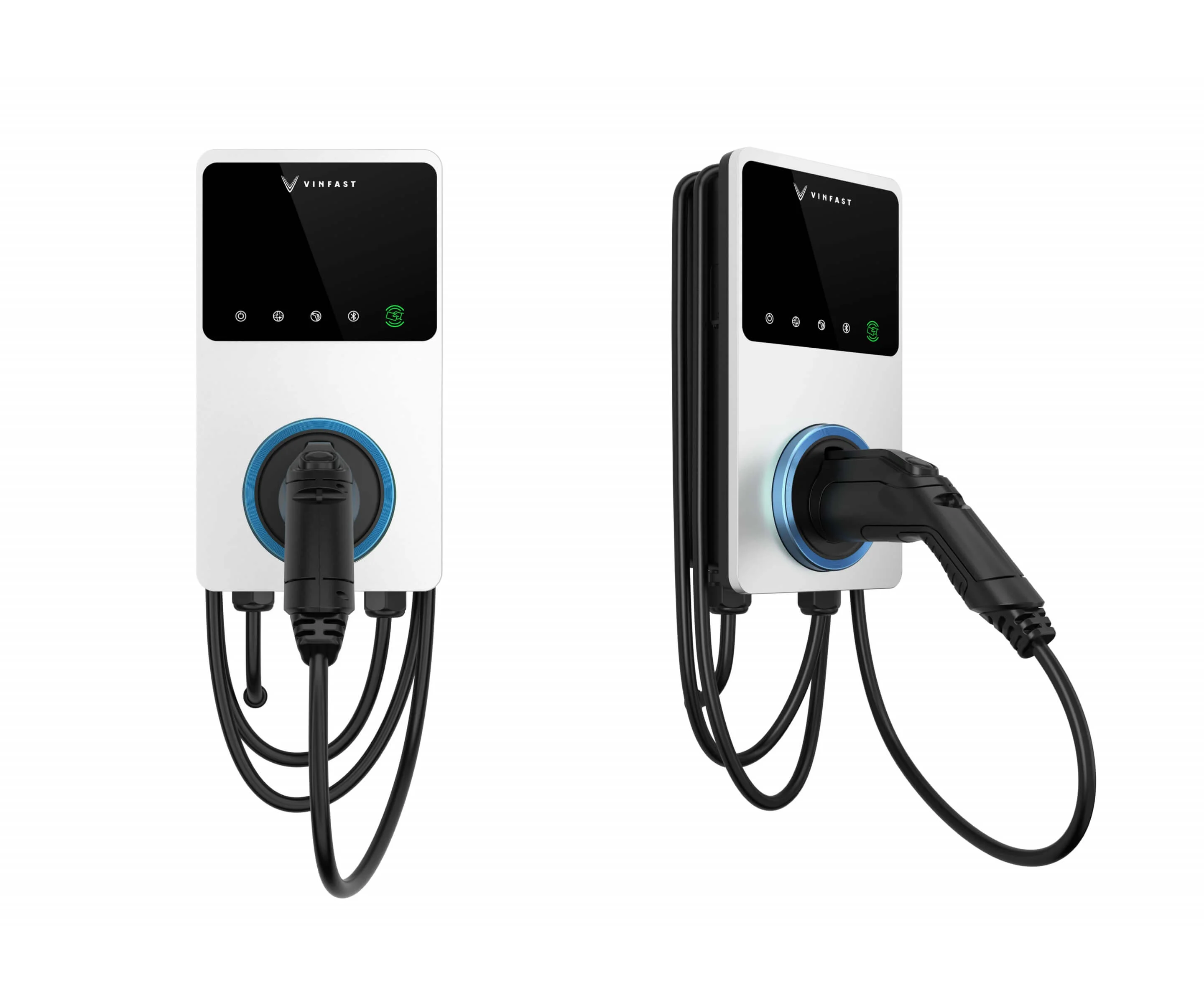 The VinFast Home Charge offers fast charging speeds and can be controlled by your phone using the VinFast App