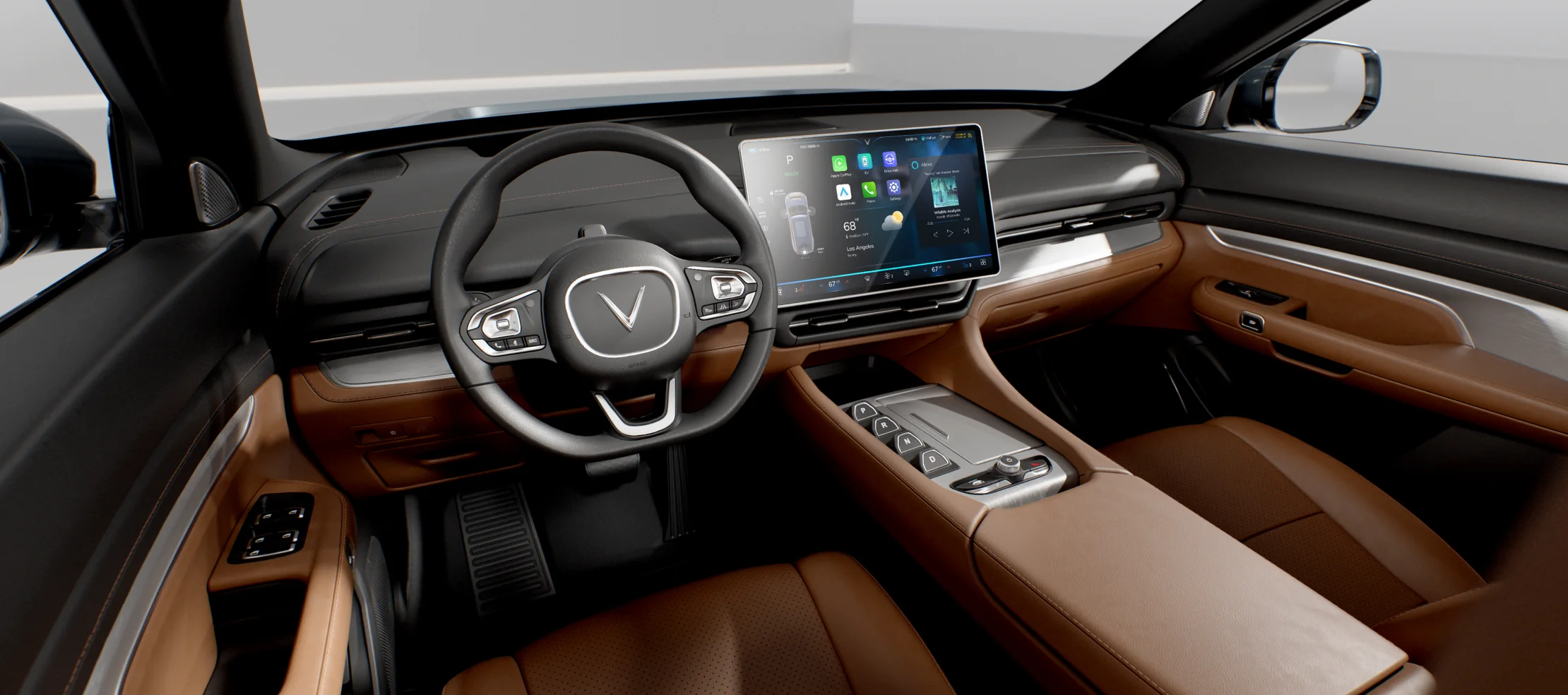 Every VinFast SUV comes with an infotainment center and an AI-powered voice assistant for easy access to everything